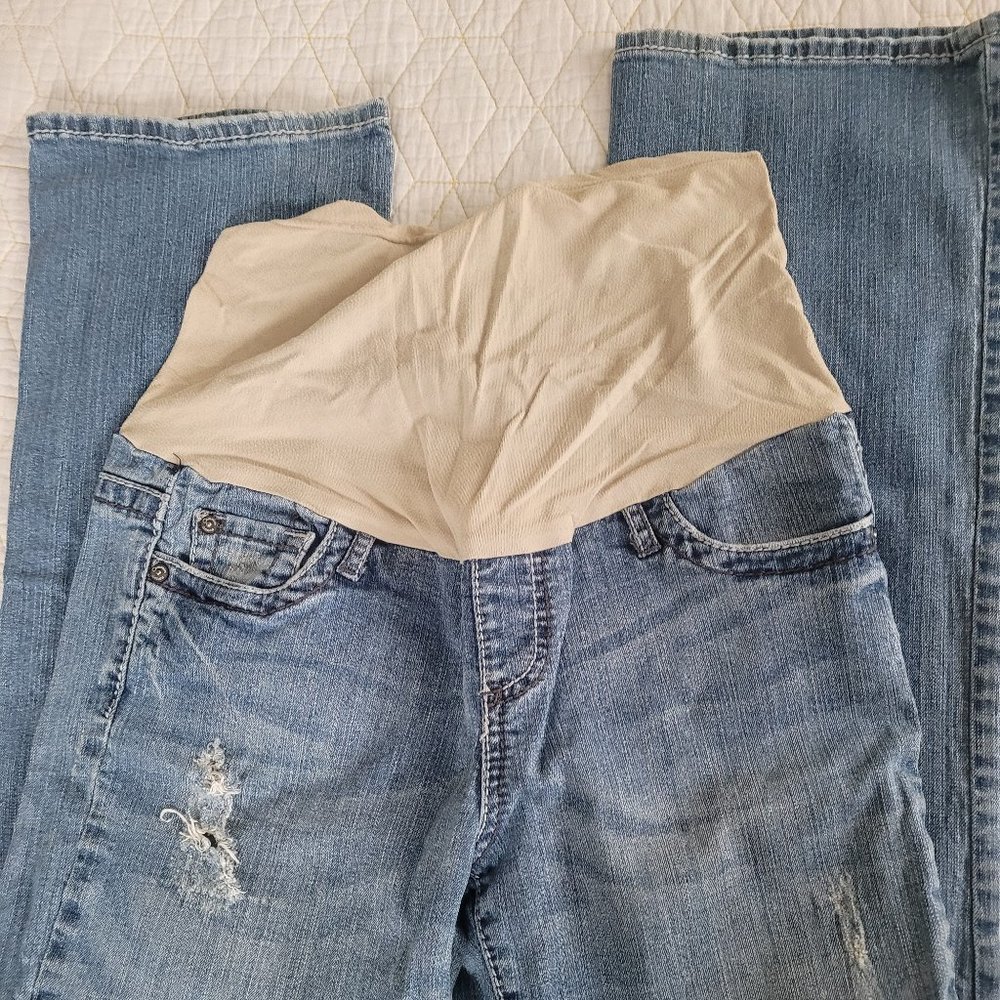 Bootcut Maternity western distressed jeans